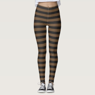 Calças legging marrom e preto