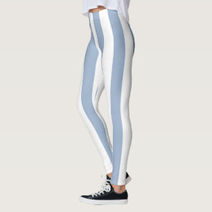 Calças Leggings Bebê Azul e Branco Listrado