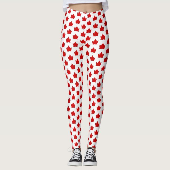 Calças Leggings Canadá Folha de Bordo Canadá Lembr (Frente)