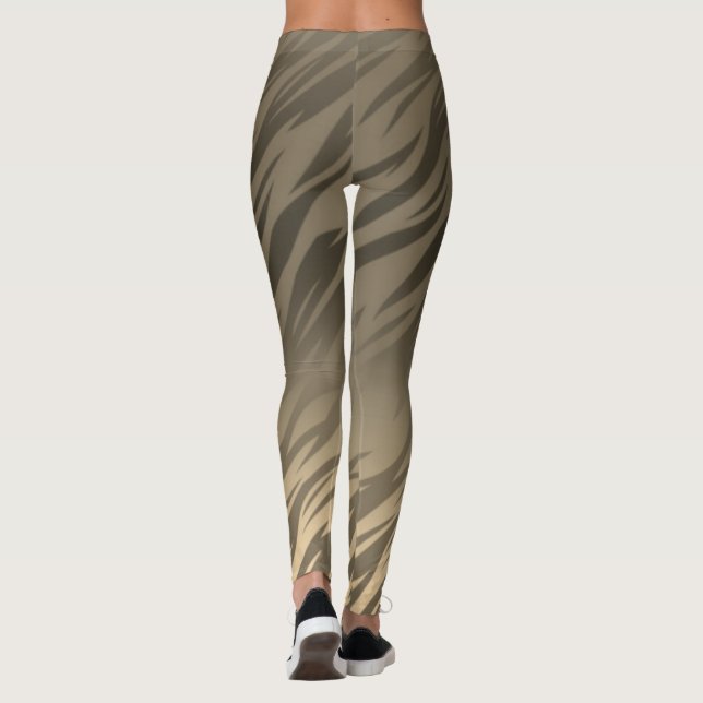 Calças Leggings Cinza Dourado Chamas (Verso)