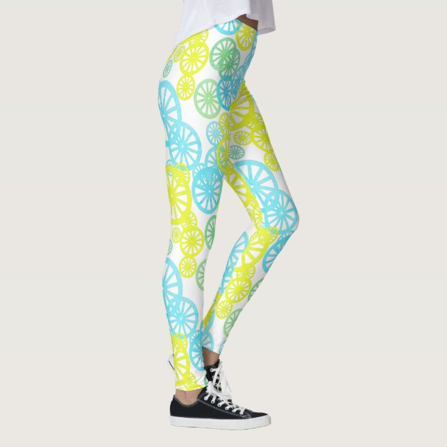 Calças Leggings com Padrão de Círculo de Roda Incr (Direita)