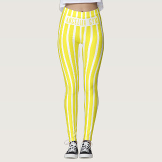 Calças Leggings de Academia com Listras Verticais