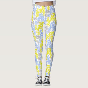 Calças Leggings de Círculo de Roda Incrível com Pa