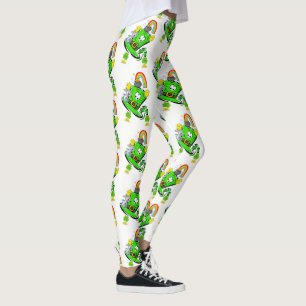 Calças Leggings de Coelho do Dia de São Patrício F