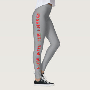 Calças Leggings de Ioga Cinza Fluindo Com a Energi