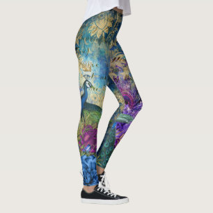 Calças Leggings de Ioga Pilates Peacock