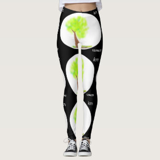 calças leggings de pintura de árvore km