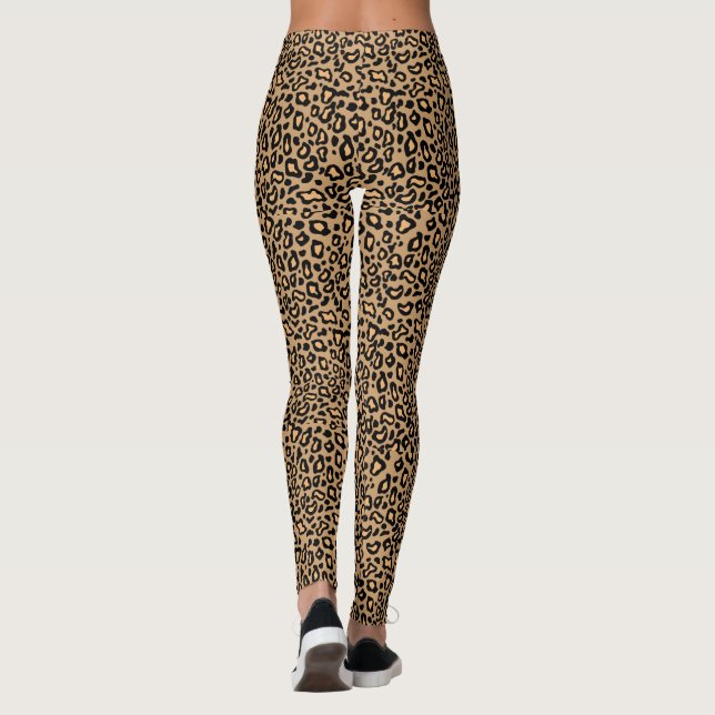 Calças Leggings Estampadas de Leopardo Feminino Ro (Verso)