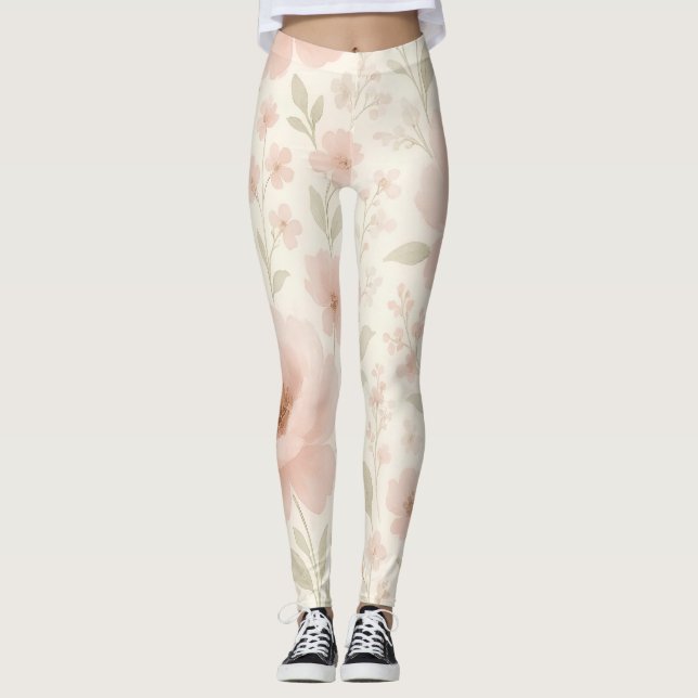 Calças Leggings Florais Bloom Energy (Frente)