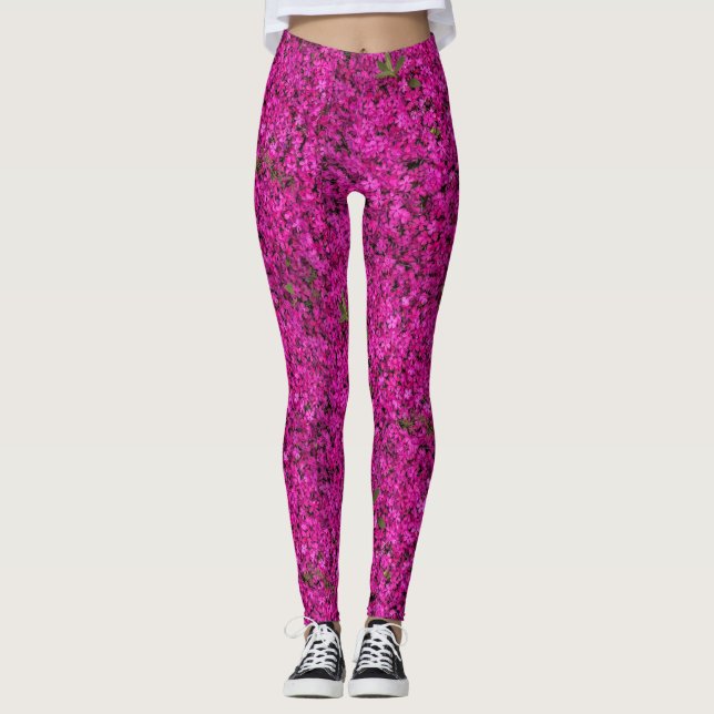 CALÇAS LEGGINGS FLOREAIS ROSA (Frente)