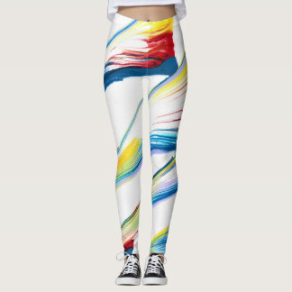 Calças Leggings Listradas Abstratas Selvagens para