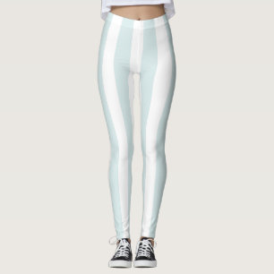 Calças Leggings Listradas de Bebê Azul e Branco Fe