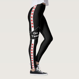 Calças Leggings Listradas de Estrelas da Megafone