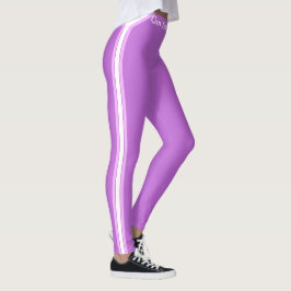 Calças Leggings Modernas de Três Listras em Violet