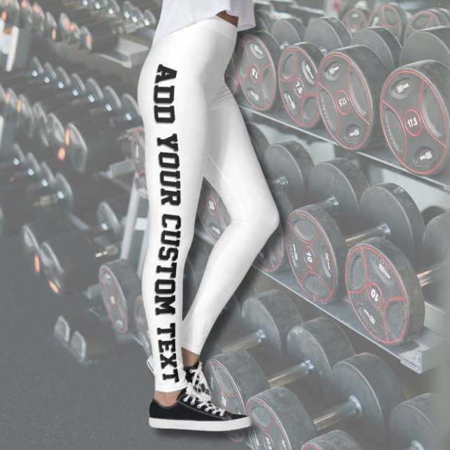 Calças Leggings Verticais Personalizadas Brancas e (Criador carregado)