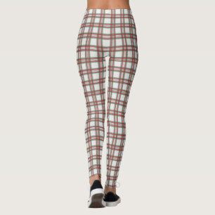 Calças Leggings Xadrez Brancas de Retro Rockabilly