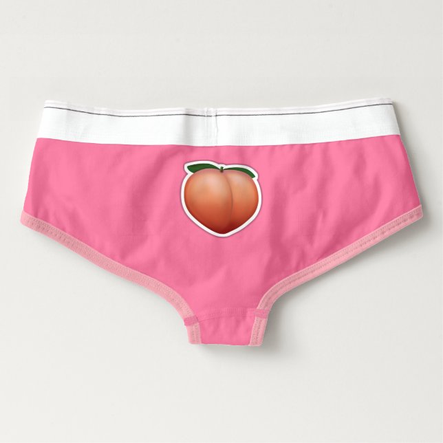 Calcinha Boyfriend Peach Emoji American Roupa Cotton Spandex Briefs (Verso)
