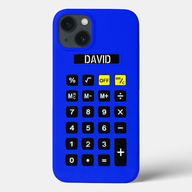 Calculadora Azul com teclado (Verso)