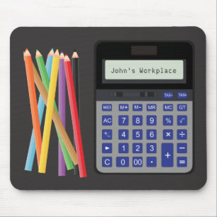 Calculadora e Pencils Mouse Pad