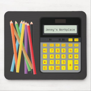 Calculadora e Pencils Mouse Pad