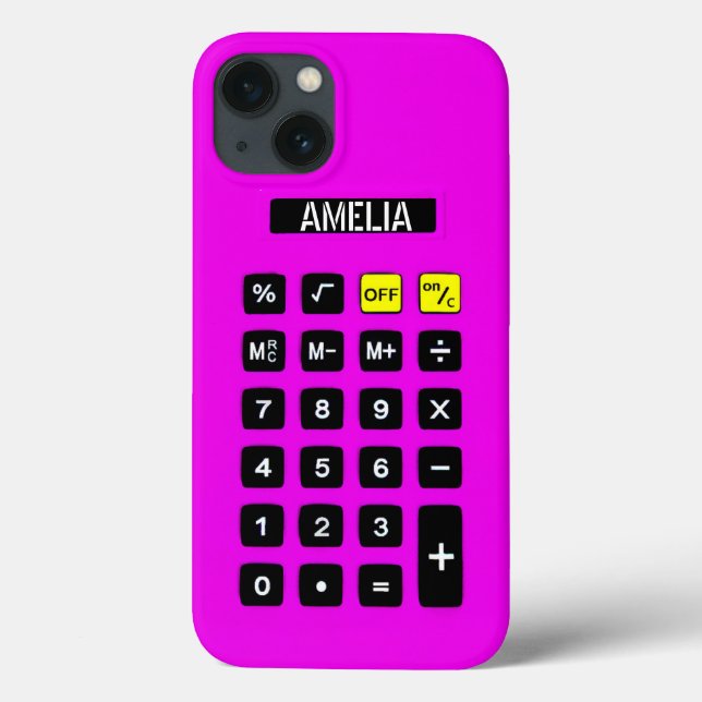 Calculadora Neon Pink com teclado (Verso)