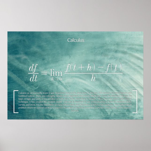 Cálculo - Poster de Matemática (Frente)