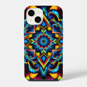 Caleidoscópio Colorido Mandala iPhone 14 Caso