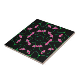 Caleidoscópio de Esmeralda e Rosa