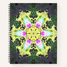 Caleidoscópio Psicodélico Flor Amarelo e Rosa
