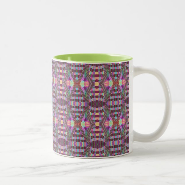 Caleidoscópio roxo caneca do Dois-Tom de 11 onças (Direita)