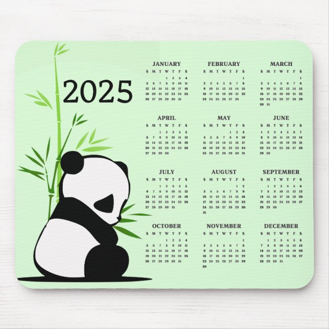 Calendar Mousepad Panda 2025 (Frente)