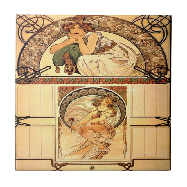 Calendar of cherry blossom Alphonse Mucha (Frente)