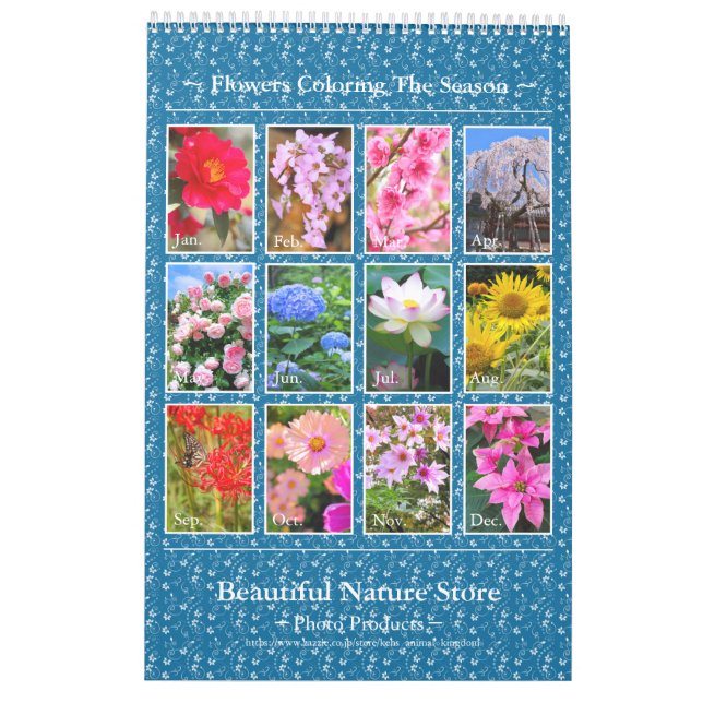 CALENDÁRIO 季節の花々のカレンダー (Verso)