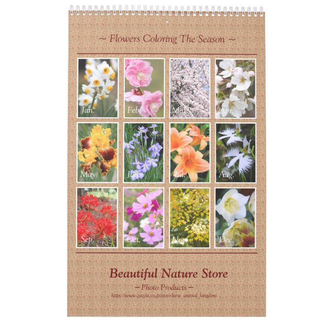CALENDÁRIO 季節の花々のカレンダー (Verso)