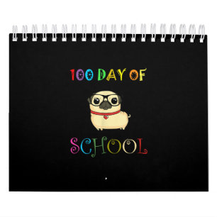 Calendário 100.º Dia da Escola Professores De Cachorro Feliz