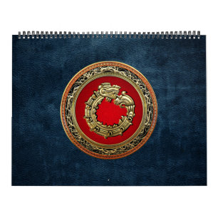 Calendário [100] Deus Serpente Quetzalcoatl [Dourado]