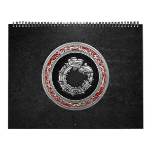 Calendário [100] Deus Serpente Quetzalcoatl [Prata]