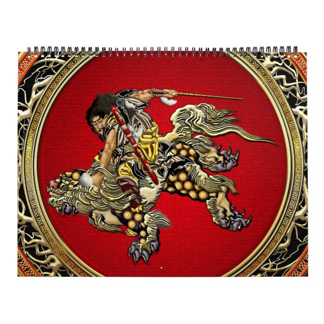 Calendário [100] Hokusai - Shoki Riding Shishi Lion (Capa)