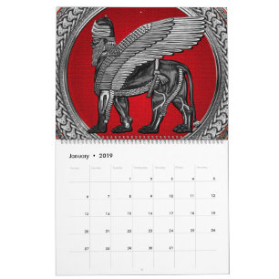 Calendário [100] Leão Assírio: Dourado e negro Lamaçu