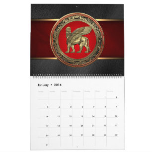 Calendário [100] Leão Assírio - Dourado Lamaçu