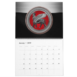 Calendário [100] Touro Assírio: Prata e Lamaçu Negro