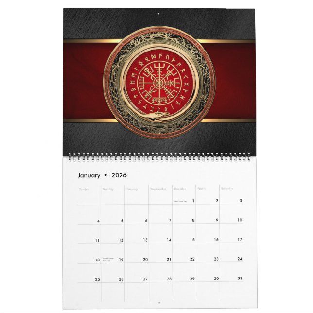 Calendário [100] Vegvisir - Bússola Dourada Mágica (Jan 2026)