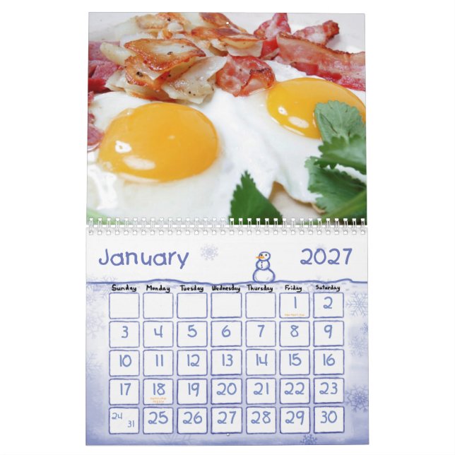 Calendário 11 da fruta e da comida (Jan 2027)