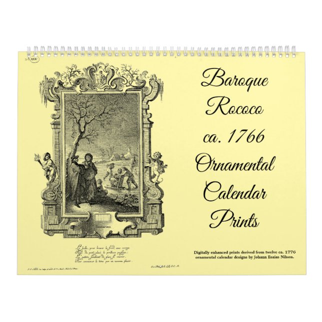Calendário 12 Baroque Rococo ca. 1766 Calendar Prints (Capa)