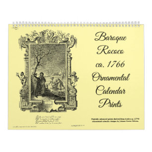 Calendário 12 Barroco Rococó ca. 1766 Impressões de Calendári