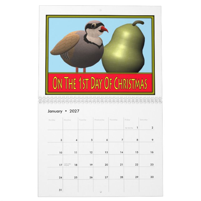 Calendário 12 dias do Natal (Jan 2027)