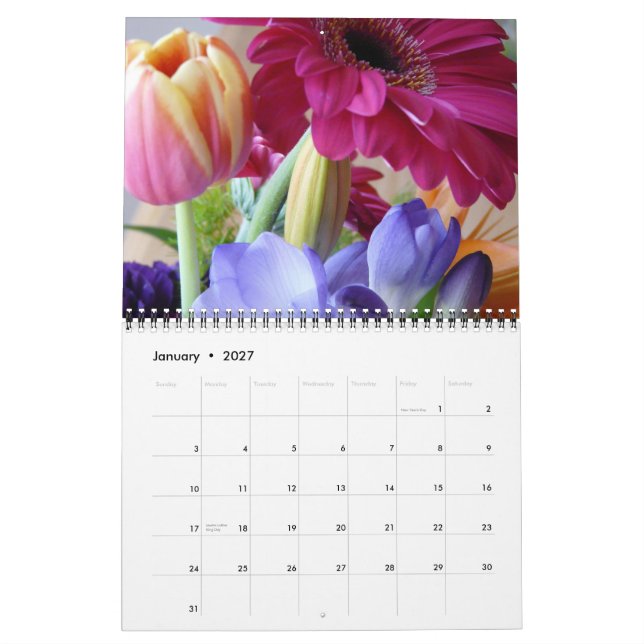 Calendário 12 Meses de Flores de Delícia Floral (Jan 2027)