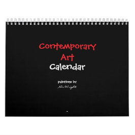 Calendário 12 meses de obra de arte abstrata contemporânea