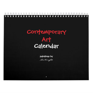 Calendário 12 meses de obra de arte abstrata contemporânea