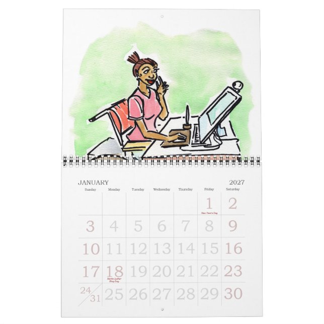 Calendário 12 meses de uma comunidade acessível (Jan 2027)